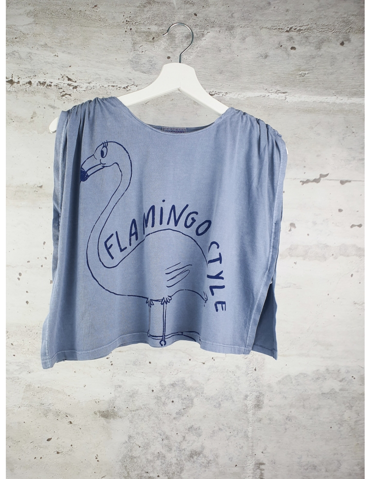 Niebieska bluzka z nadrukiem flaminga Bobo Choses - 1