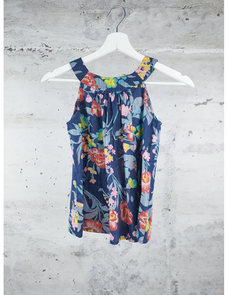 Navy flower print blouse Bonpoint - 1