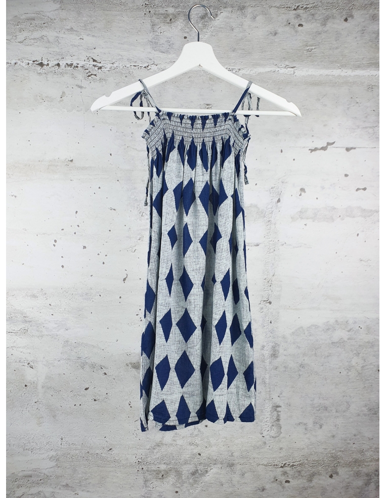 Blue diamond-pattern dress Bobo Choses - 1