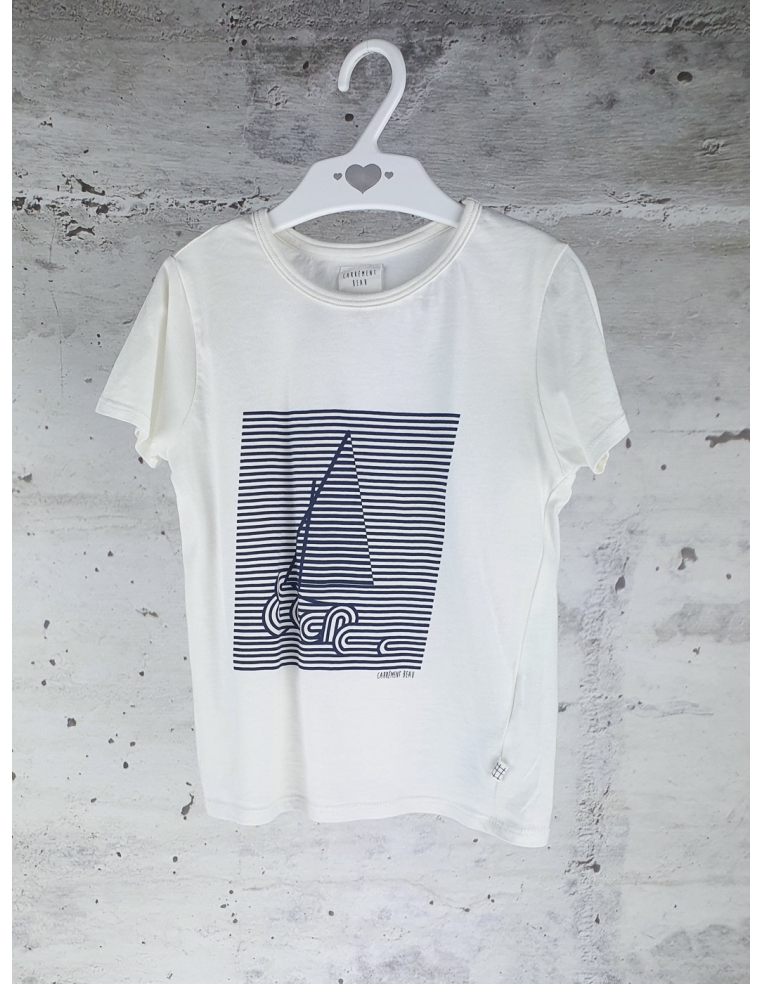 White tee with boat print Carrément Beau pre-owned
