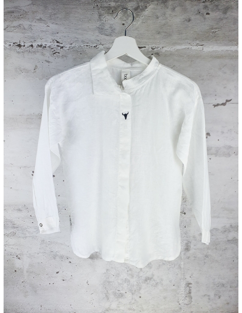 Biała zapinana koszula Booso - 1
