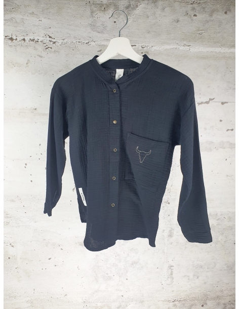 Black button up tee Booso pre-owned