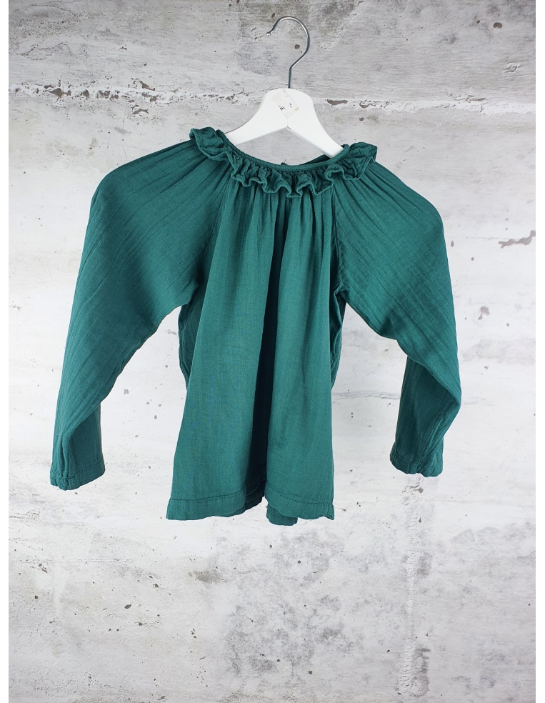 Green button up blouse Poudre Organic - 1