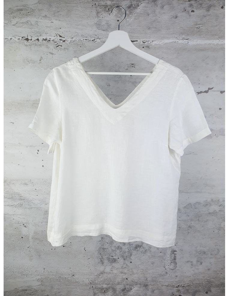 White V neck blouse By The Moon - 1