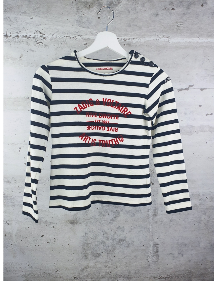 White long sleeve Stripe tee Zadig&Voltaire - 1