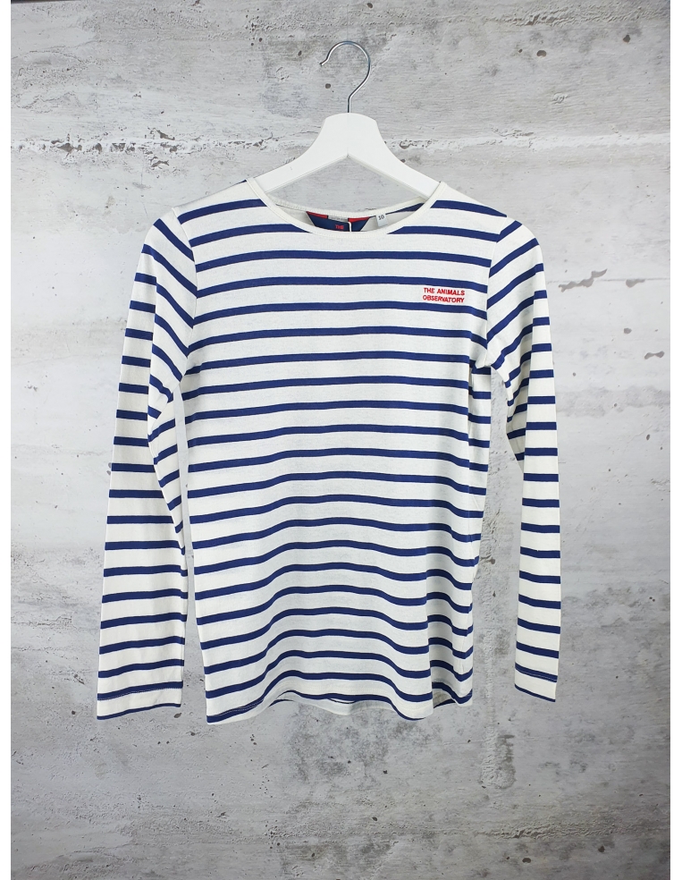 White long sleeve stripe tee The Animals Observatory - 1