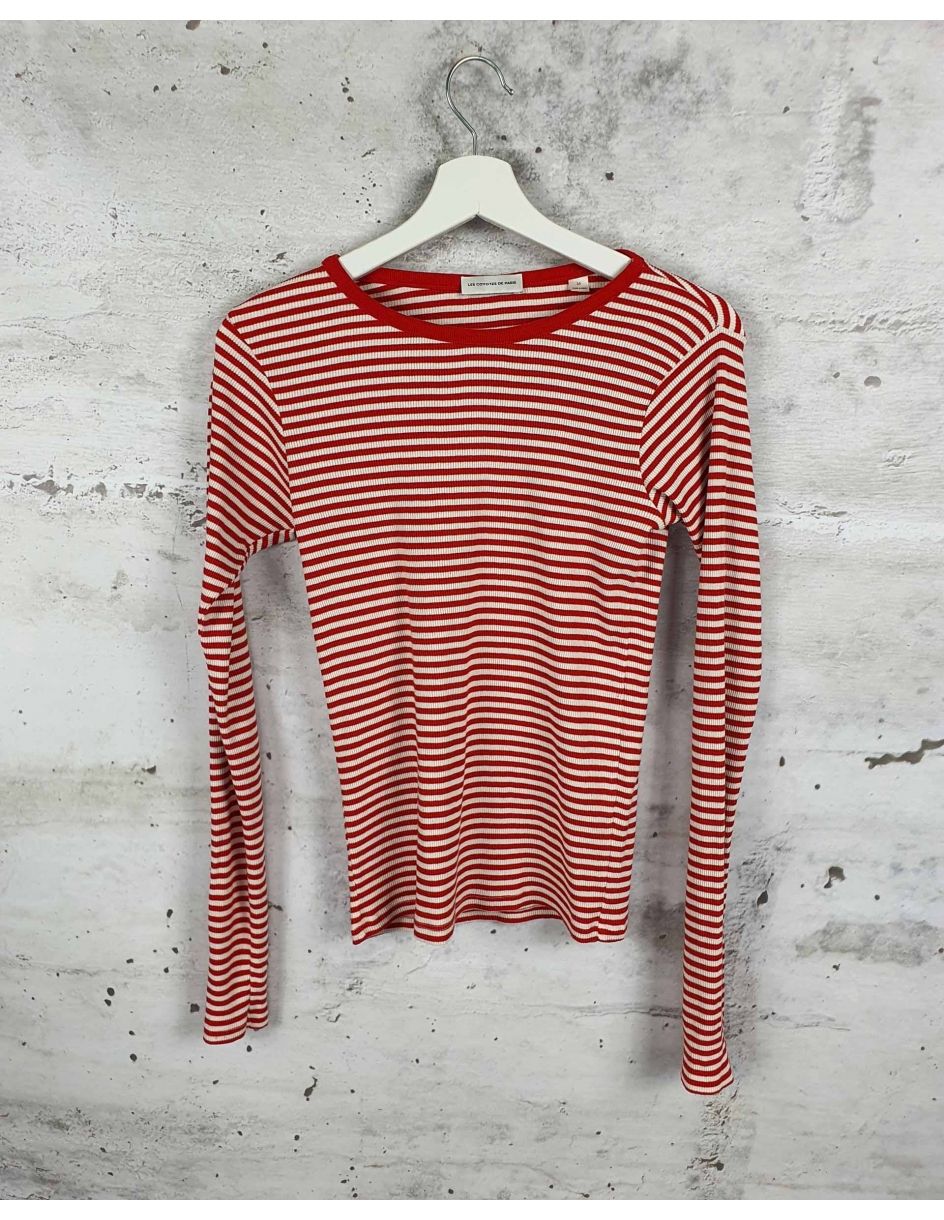 White and red striped tee Les Coyotes de Paris - 1