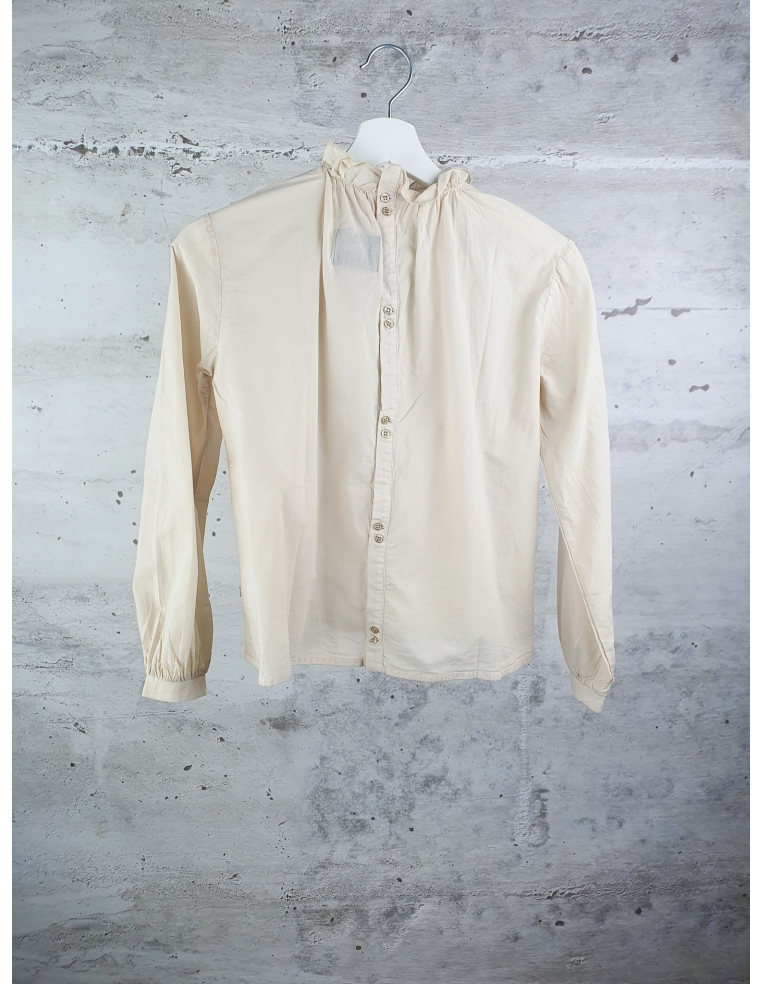 Beige button up Ruffle blouse Repose AMS - 1