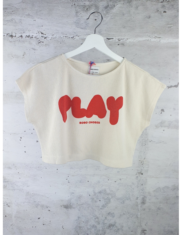 Off white cropped "Play" sweatshirt Bobo Choses - 1