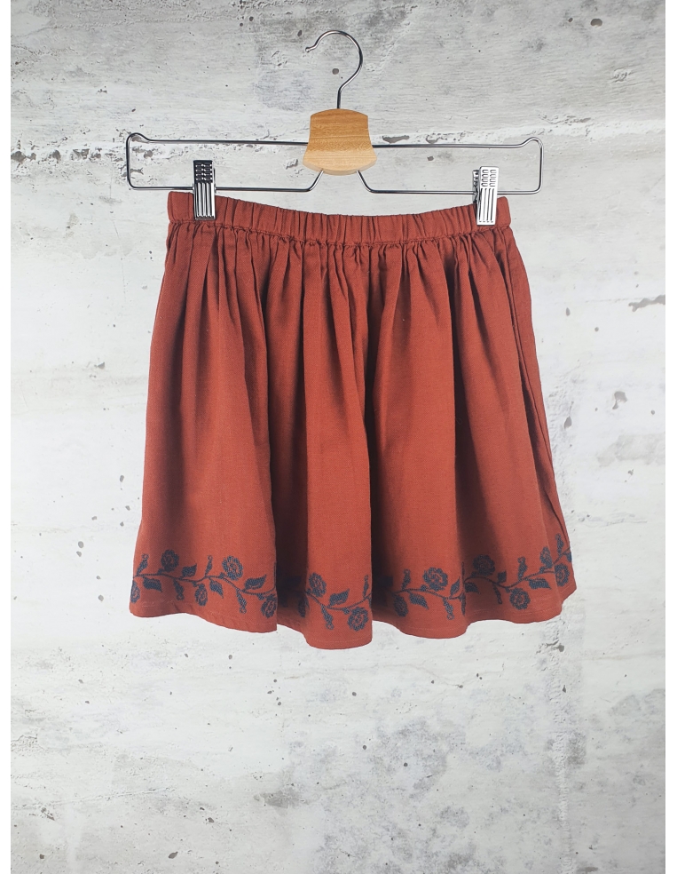 Brown embroidered skirt Louis Louise - 1