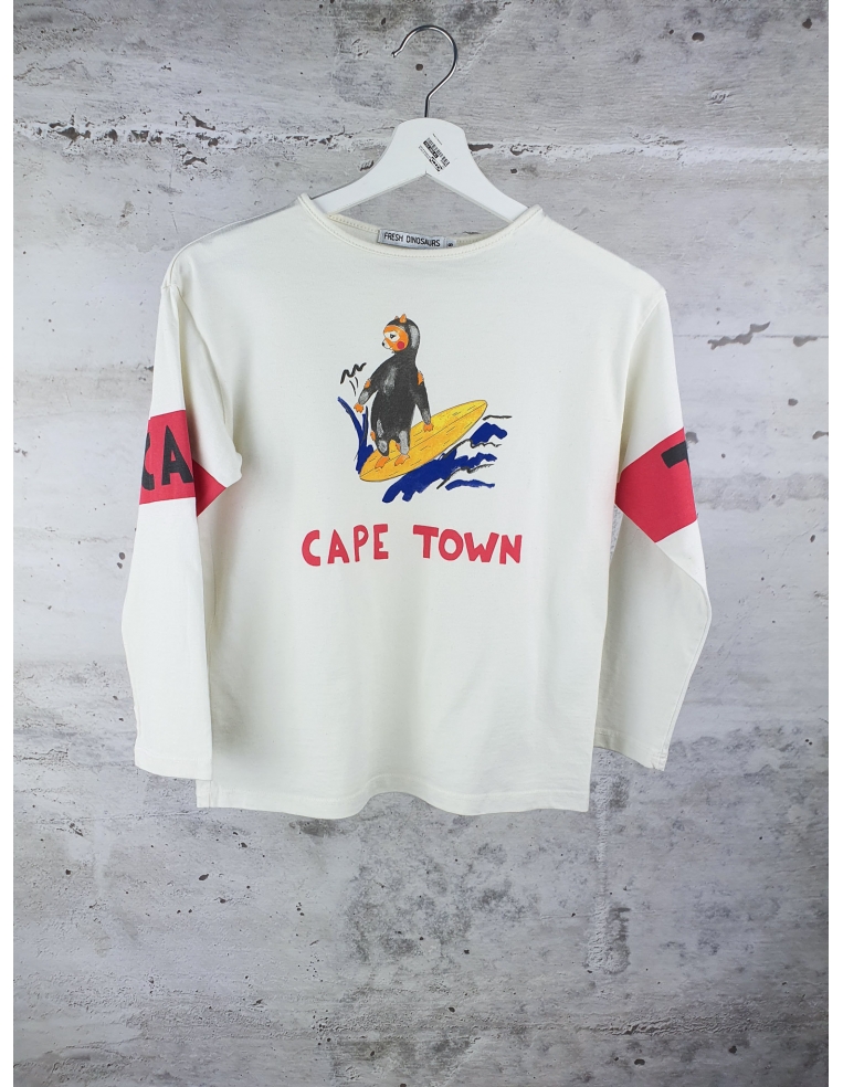 Biała koszulka na długi rękaw Cape town Fresh Dinosaurs - 1