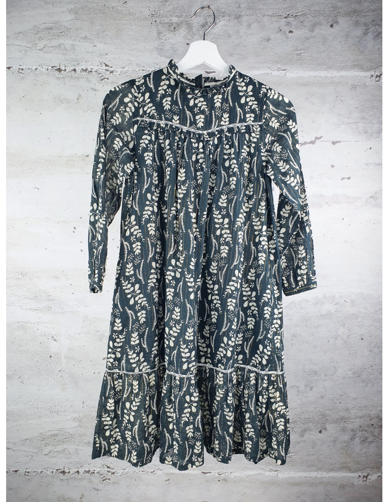 Black floral print long sleeve dress Bonton - 1