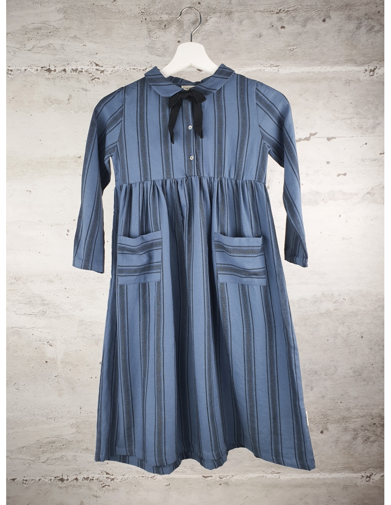 Blue Stripe long sleeve dress Piupiuchick - 1