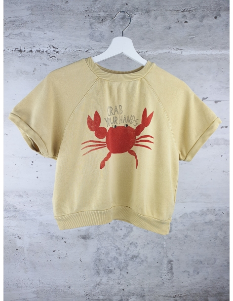 Żółta bluza na krótki rękaw Crab your hands Bobo Choses - 2