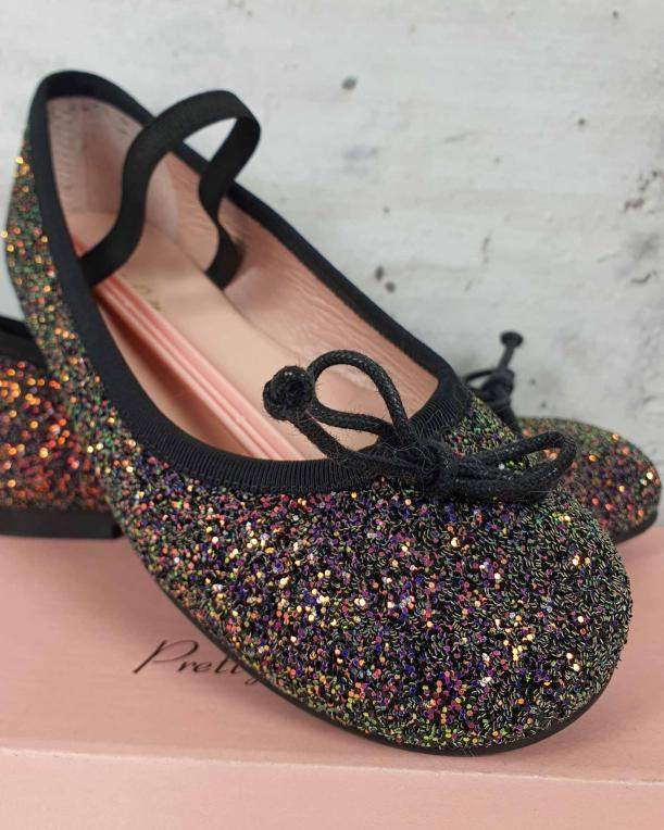 Black ballet shoes with sequins Pretty Ballerinas - 1