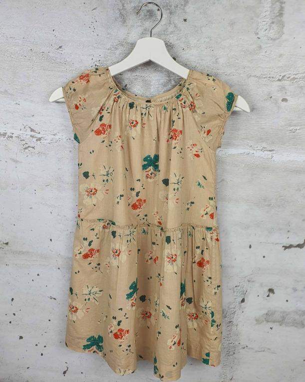 Beżowa sukienka w kwiatki Bonpoint - 1