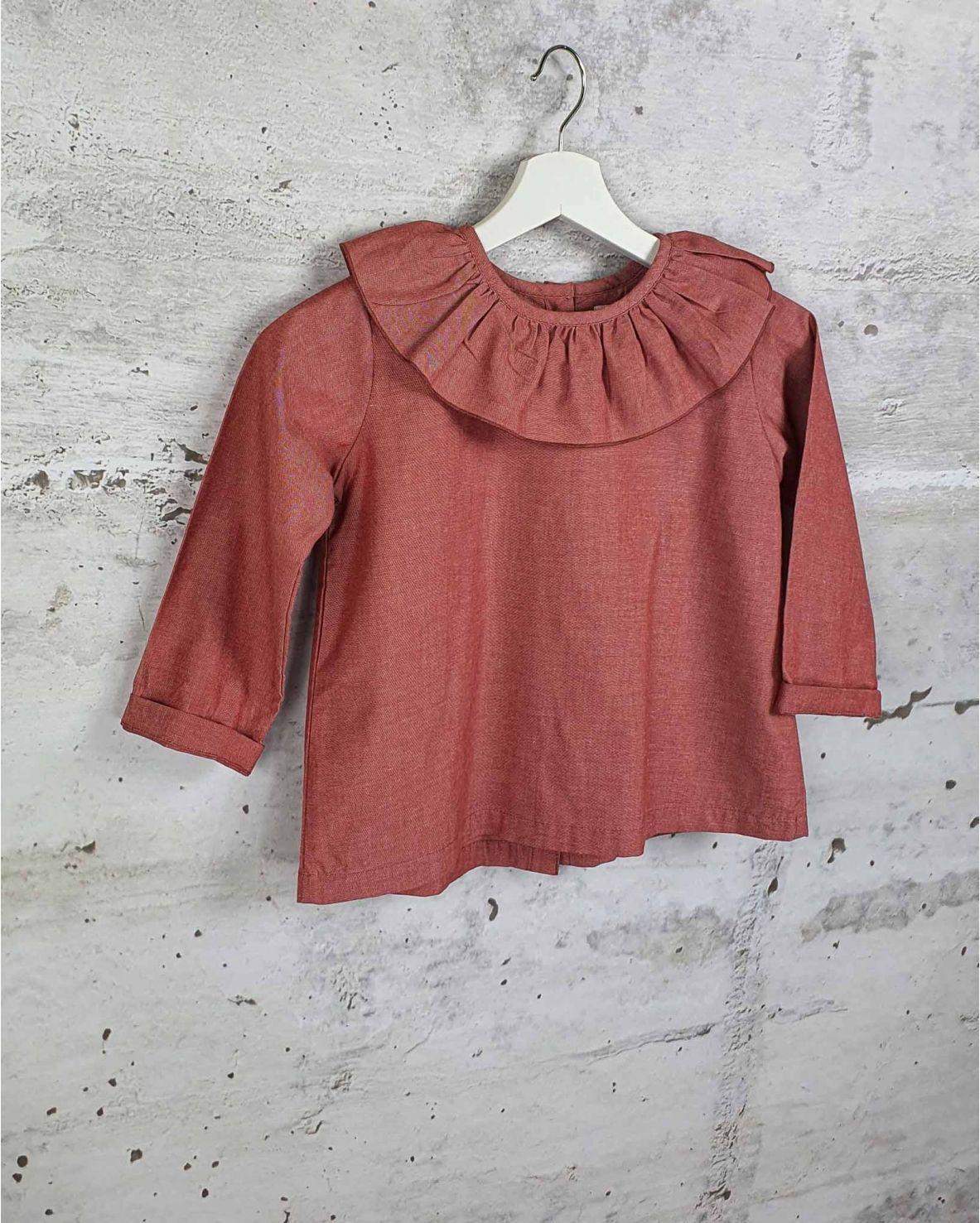 tocoto vintage pink flounce blouse