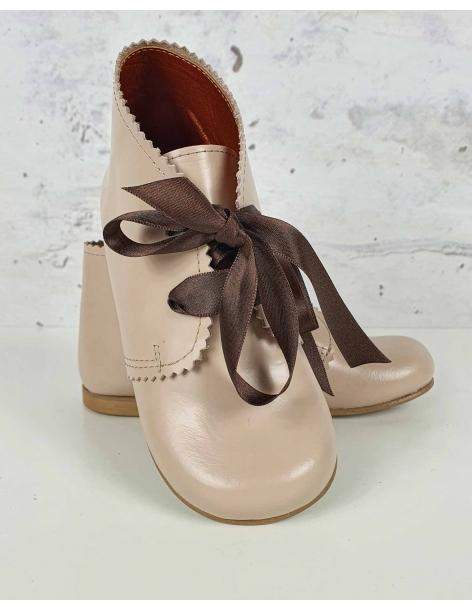 Beige leather ankle boots Chupeta Paris - 1