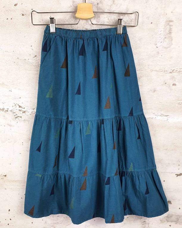 Blue skirt with triangle pattern Bobo Choses - 1