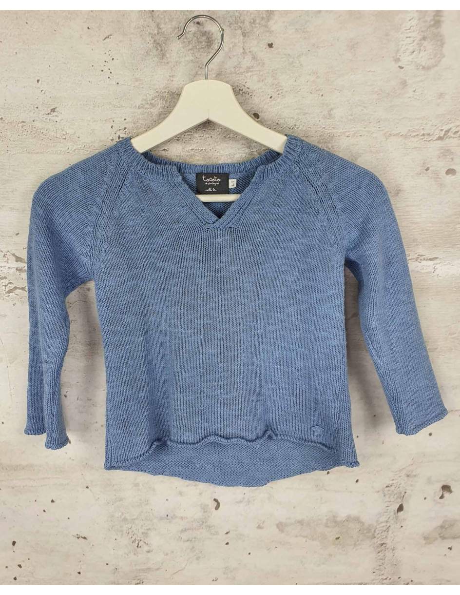Blue V neck sweater Tocoto Vintage - 1