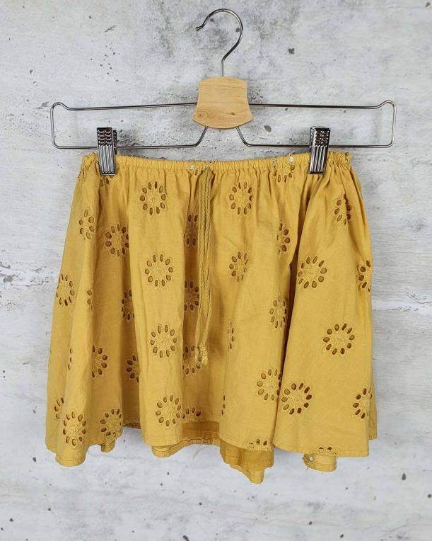 Yellow skirt with openwork flowers Buho Barcelona - 1