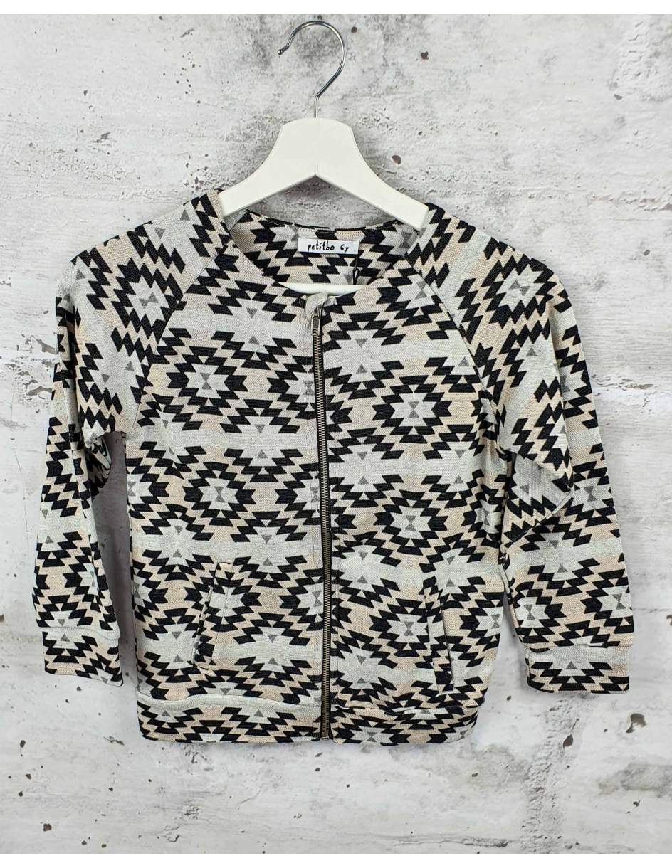 Gray sweatshirt with geometric patterns petitbo pre-owned