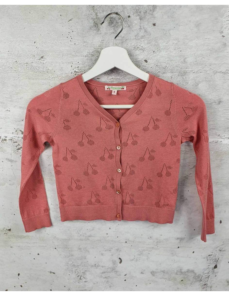 Różowy ażurowy sweter Bonpoint - 1