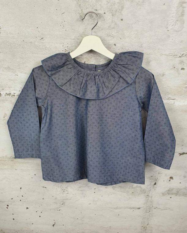 Blue blouse with a frill Pierrot La Lune - 1