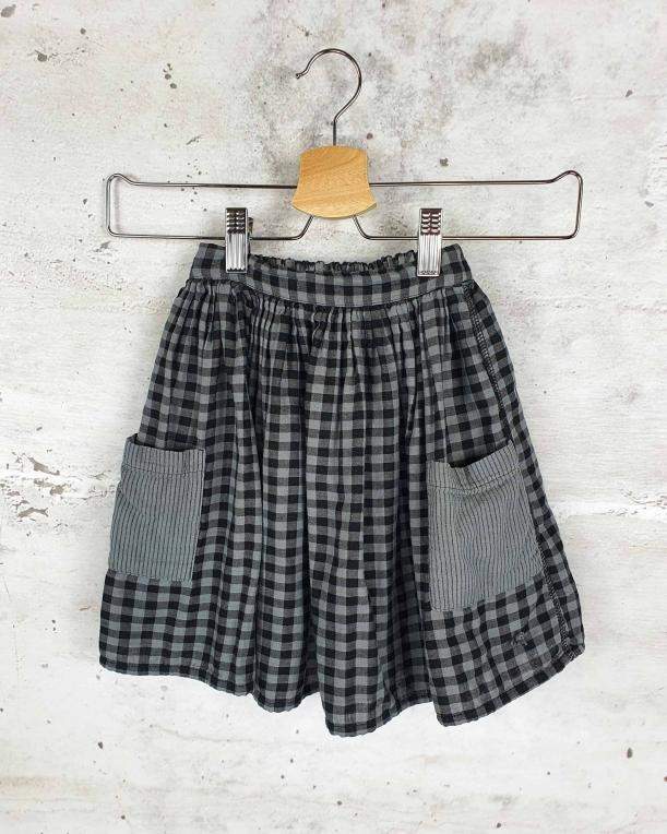 Szara spódnica w kratę Tocoto Vintage - 1