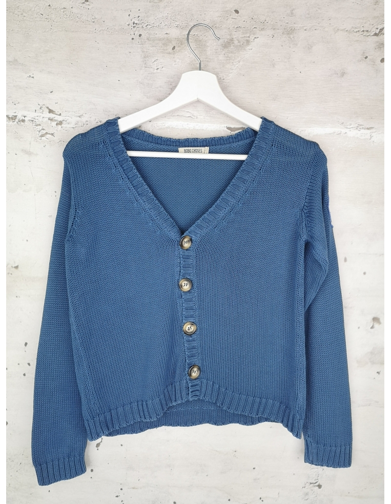 Niebieski sweter z guzikami Bobo Choses - 1