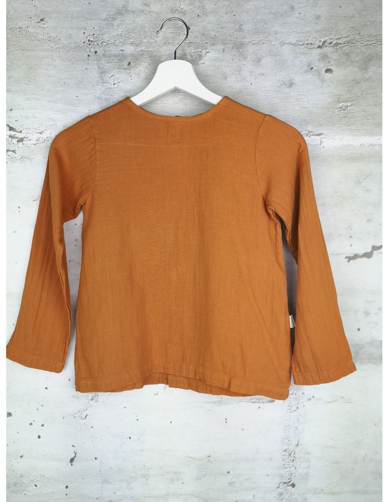 Orange blouse with long sleeves Poudre Organic - 1