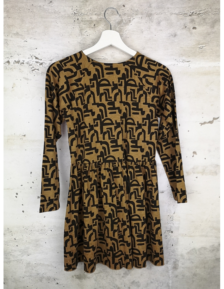 Patterned long sleeve dress REPOSE pre-owned