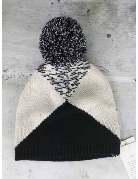 Black and white hat with a pompom Tiny Cottons - 1