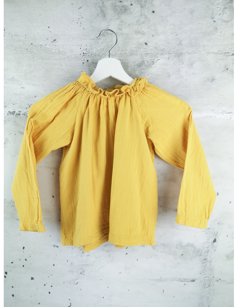 Żółta bluzka z długim Rękawem Poudre Organic - 1
