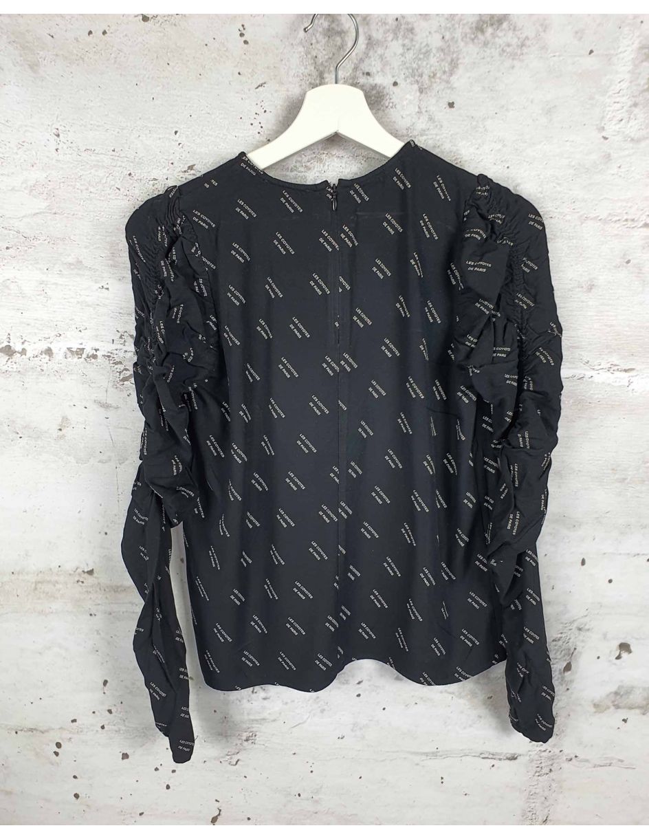 Black blouse with ruffled sleeves Les Coyotes de Paris - 1