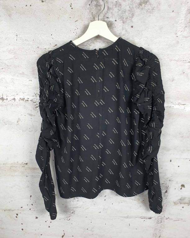 Black blouse with ruffled sleeves Les Coyotes de Paris - 1