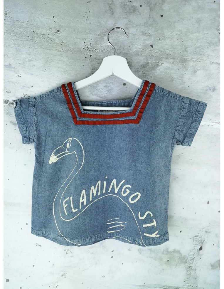 Bluzka Flamingo Style niebieska Bobo Choses - 1