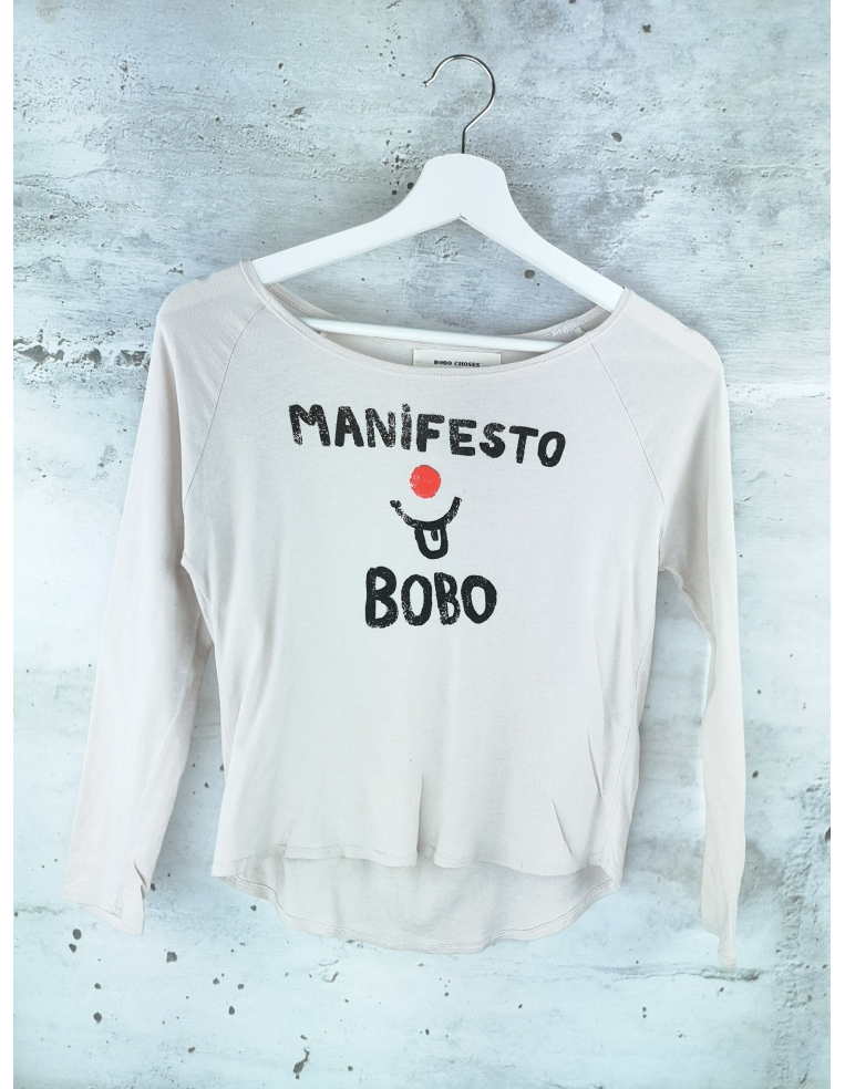 Koszulka na długi rękaw Manifesto ecru Bobo Choses - 1