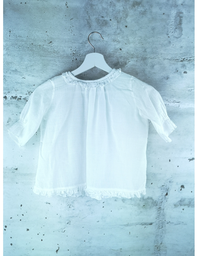 White blouse with frills Yellow Pelota - 1