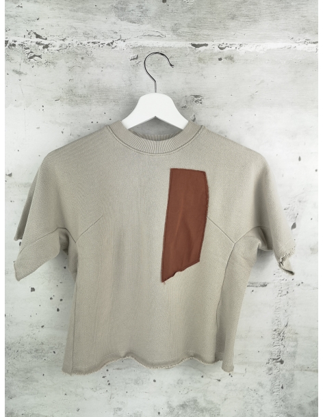 Beige Sweatshirt with a pocket TAMBERE - 1
