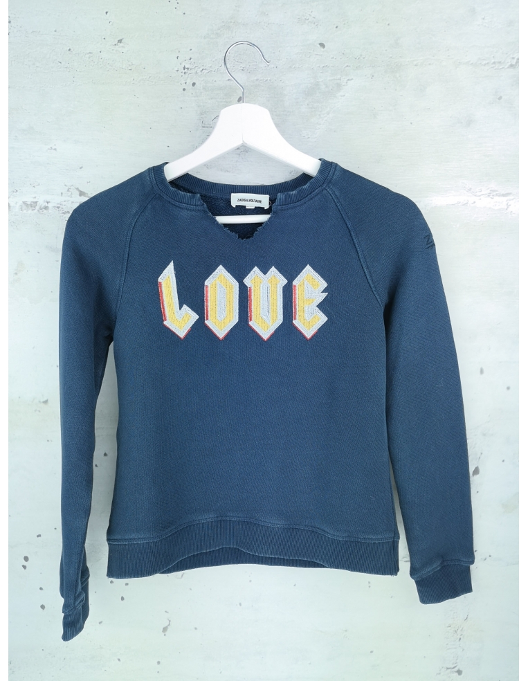 Navy blue sweatshirt "Love" Zadig&Voltaire pre-owned