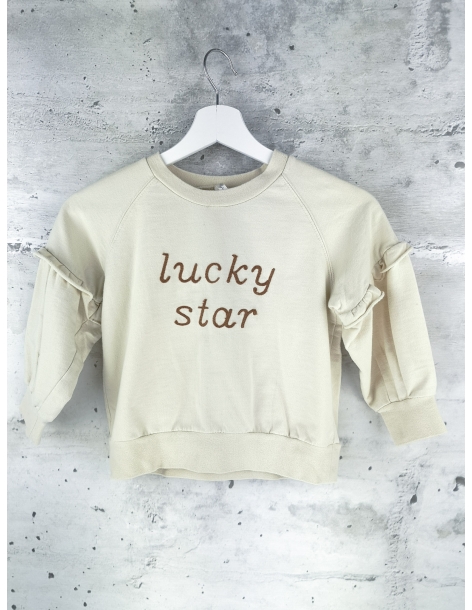 Beige Lucky star sweatshirt Rylee and Cru - 1