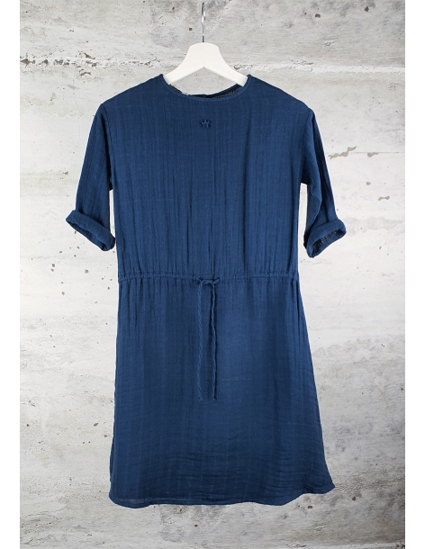 Granatowa sukienka ściągana w pasie Tocoto Vintage używane