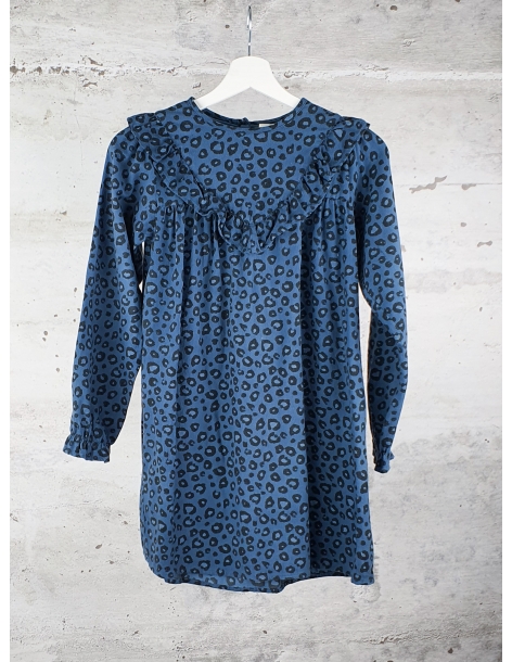 Blue Leopard dress with long sleeves Louis Louise - 1
