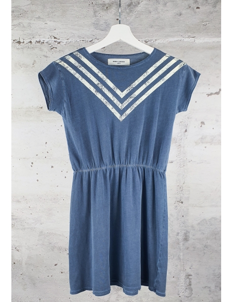 Niebieska sukienka w paski Bobo Choses - 1