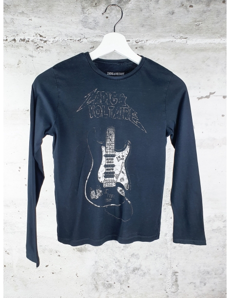 Czarna koszulka na długi rękaw gitara Zadig&Voltaire używane